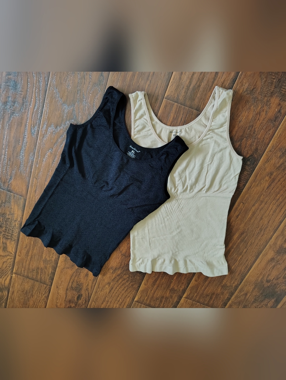 Under Where black and beige camisole shape wear tank tops Size XL